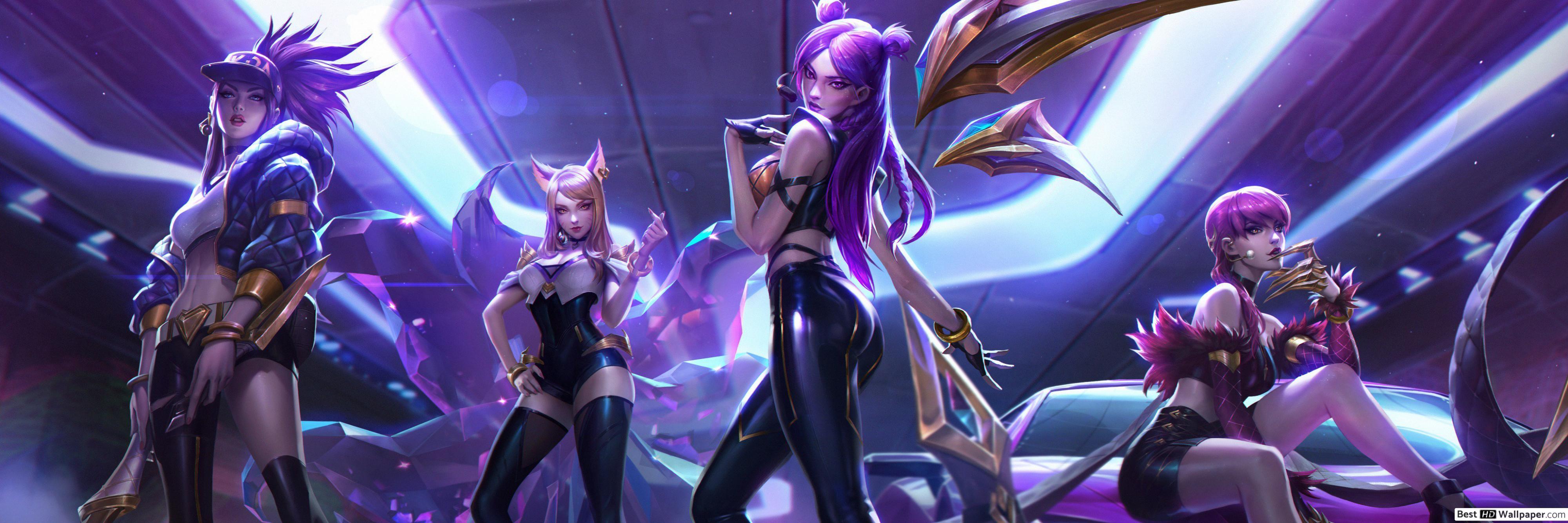 4000x1333 League Of Legends (LOL), Ahri, KaiSa, Akali HD wallpaper