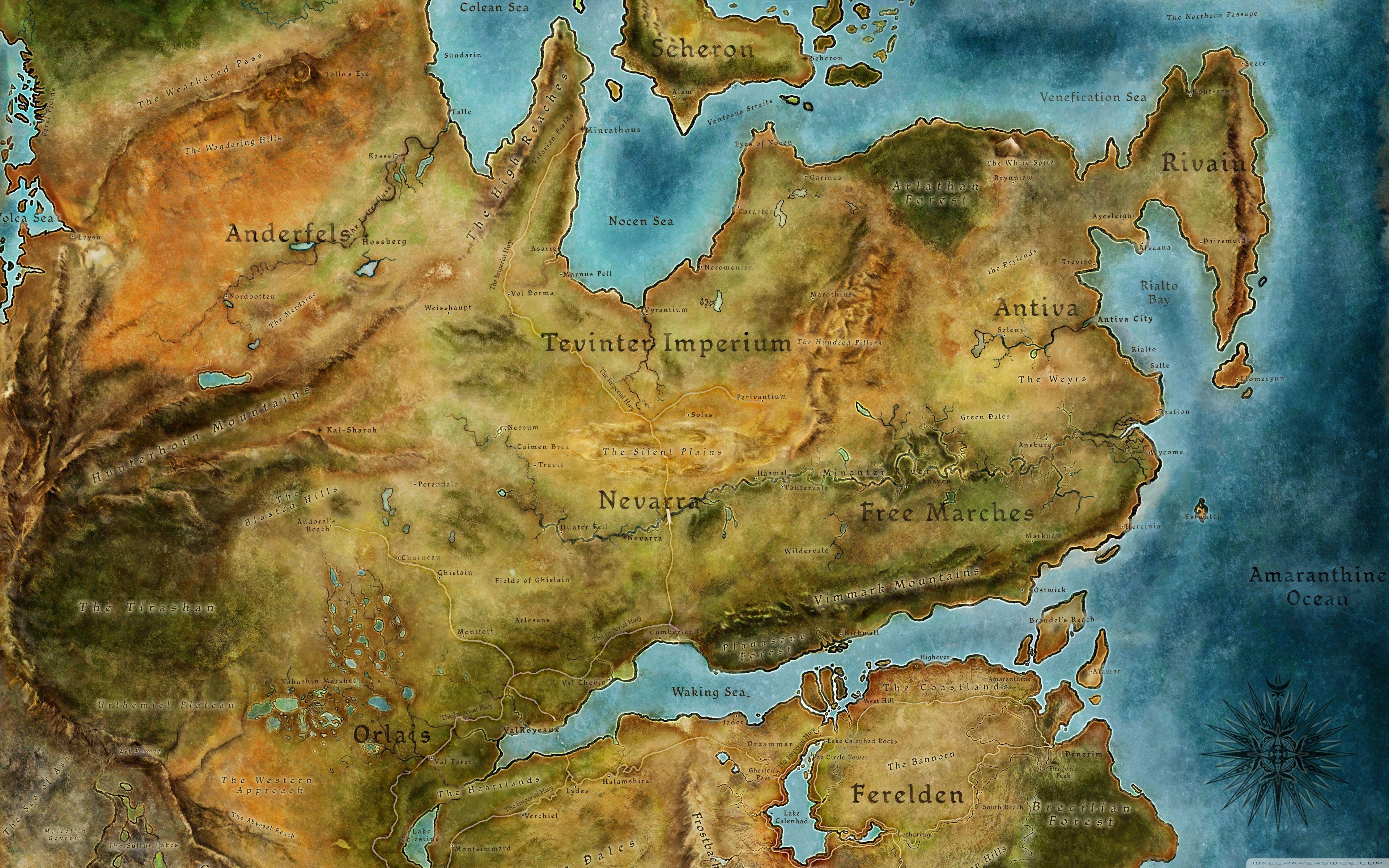 3840x2400 Dragon Age 2 Map Ultra HD Desktop Background Wallpaper for 4K UHD