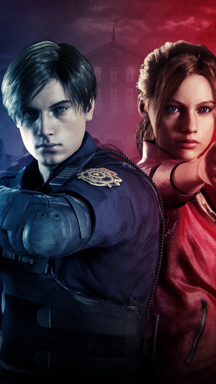 750x1334 Download 750x1334 Resident Evil Claire, Leon S. Kennedy