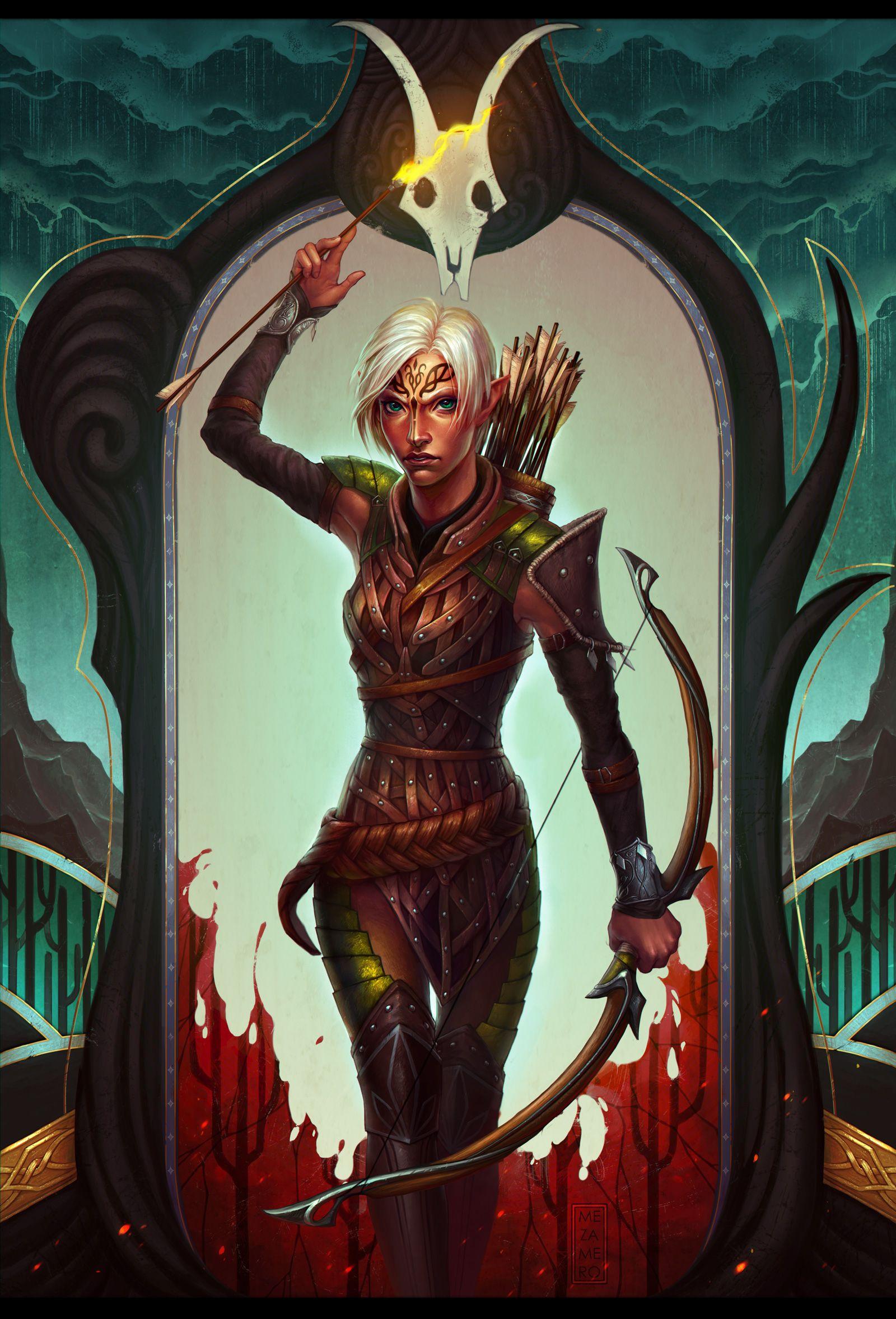1600x2355 Photos Dragon Age Archers warrior Mahariel female Fantasy vdeo game