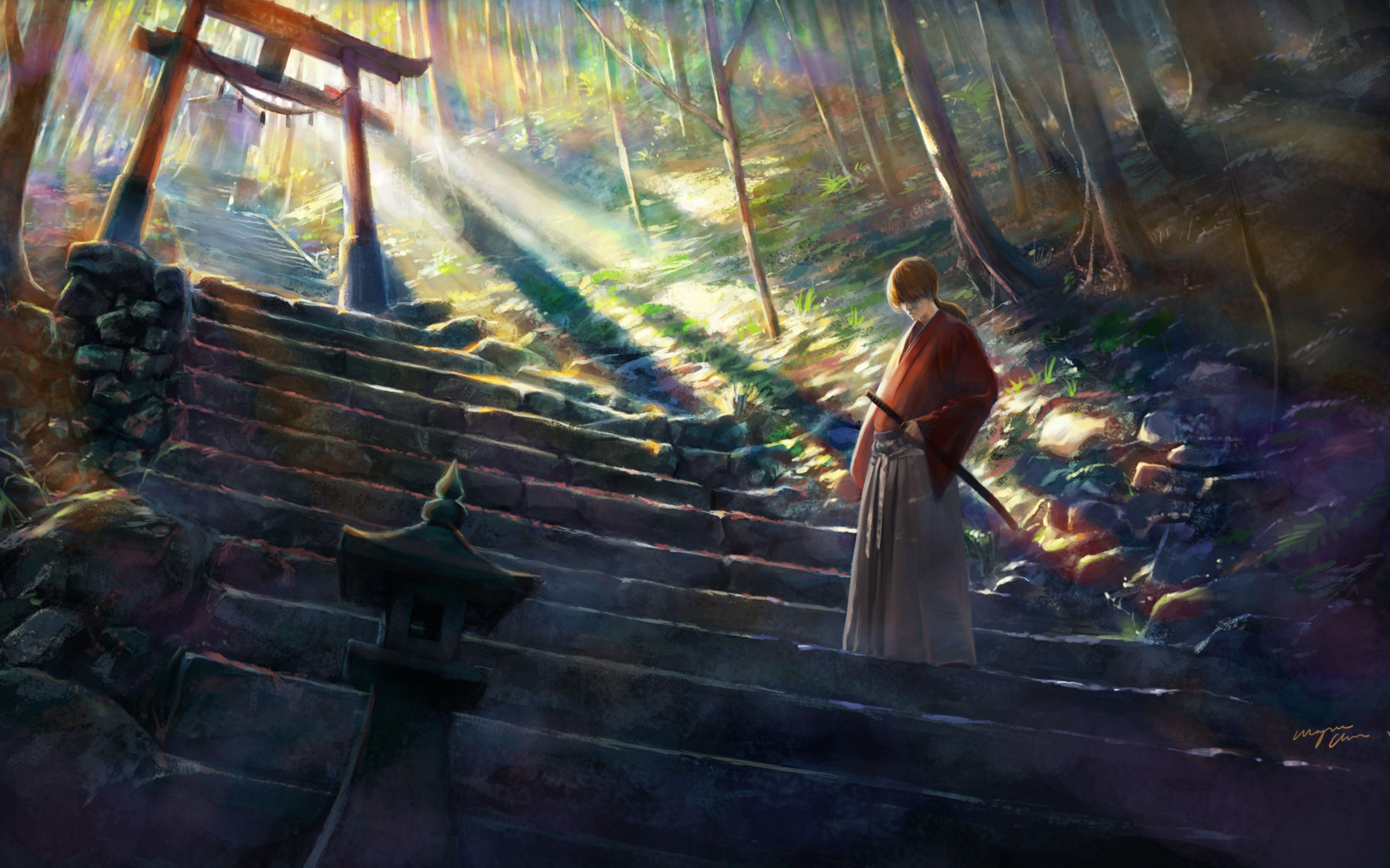 3840x2400 Wallpaper rurouni kenshin, himura kenshin, samurai, katana
