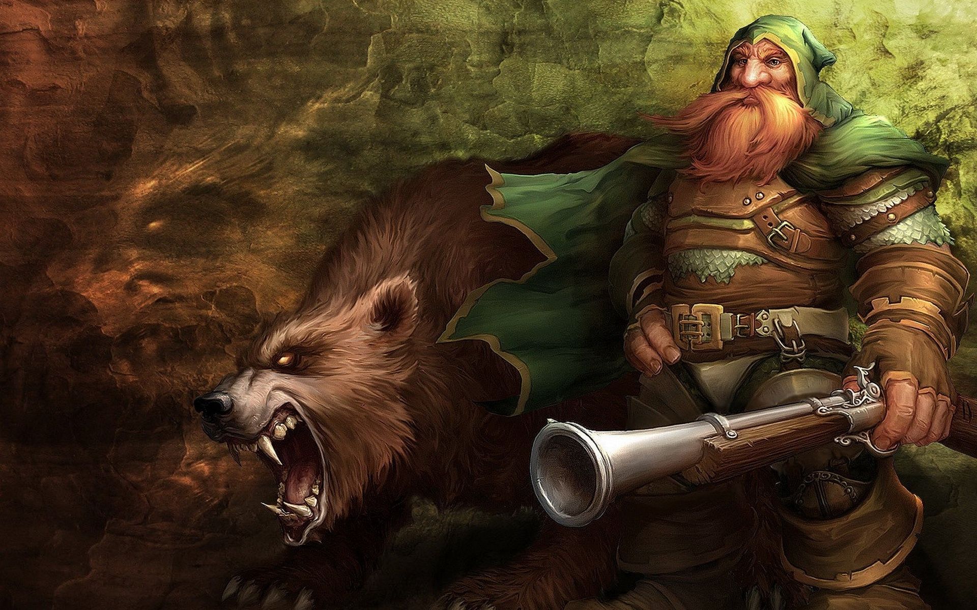 1920x1200 Wallpaper wall, bear, mouth, the gun, World of Warcraft, wow, dwarves for mobile and desktop, section игры, resolution 1920x1200