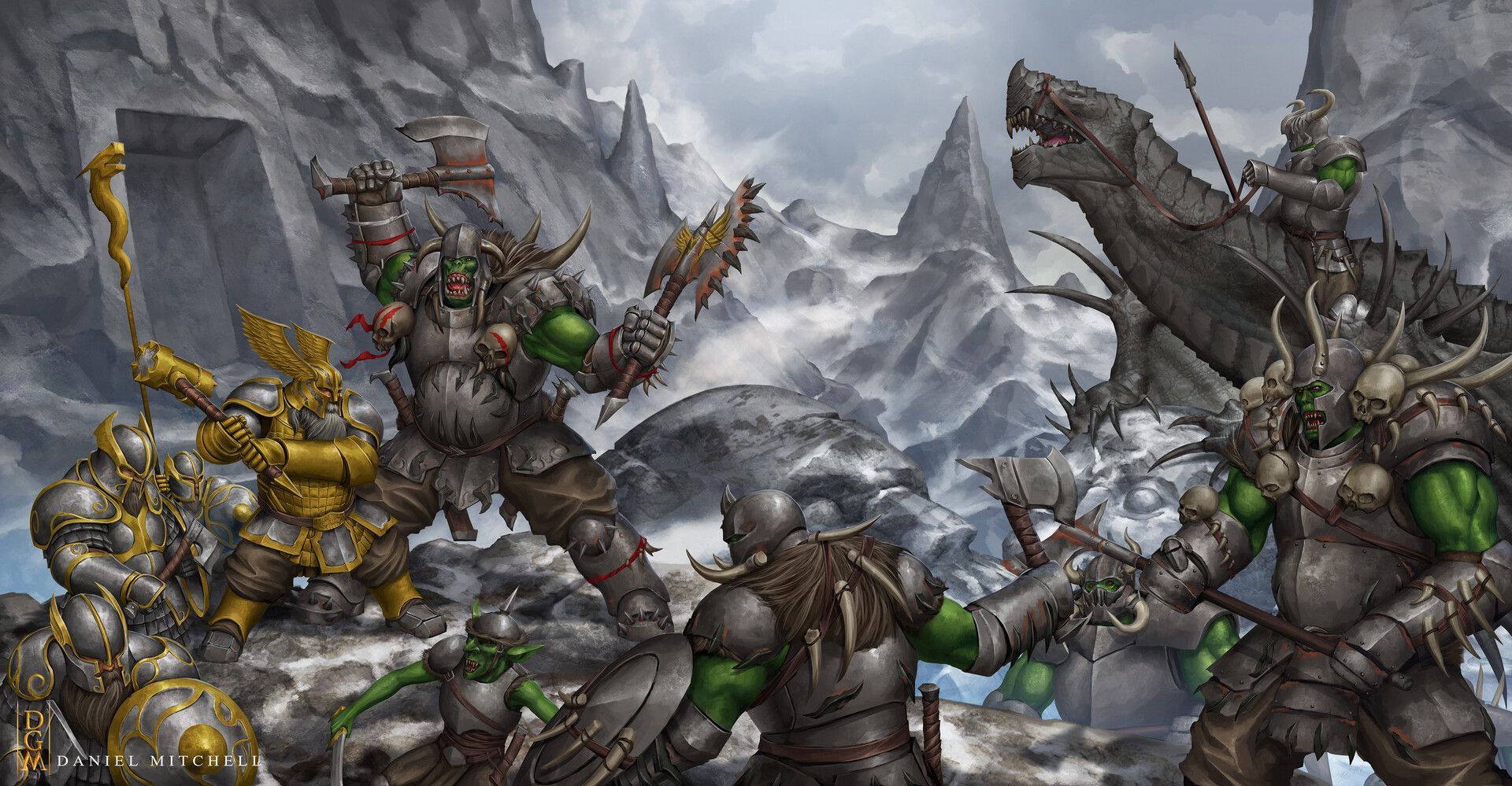 1920x999 Orcs vs Dwarves Battle