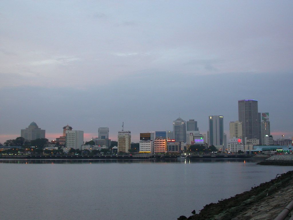 1024x768 Johor Bahru, Malaysia at Dusk. So Cal Metro