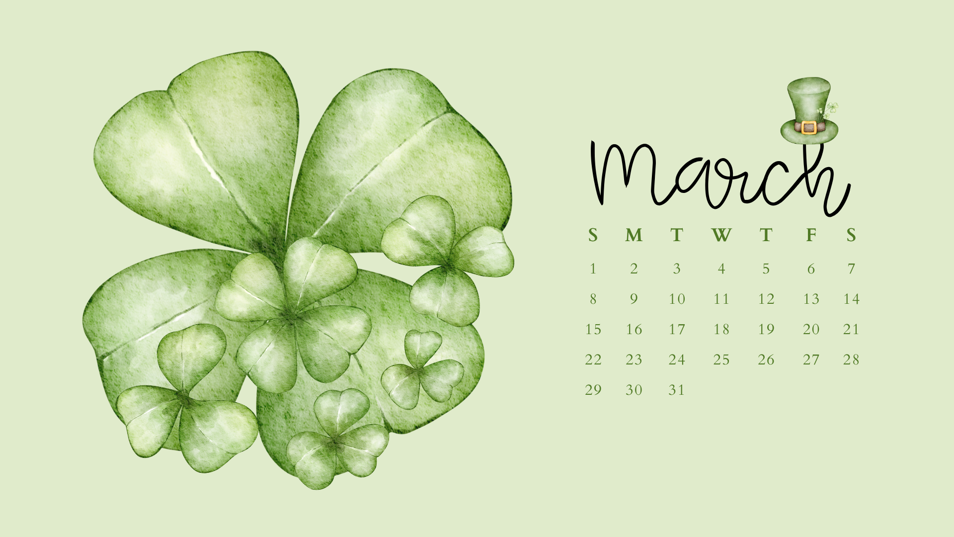 1920x1080 Free March 2026 Desktop Calendar Background (EASY DOWNLOAD)