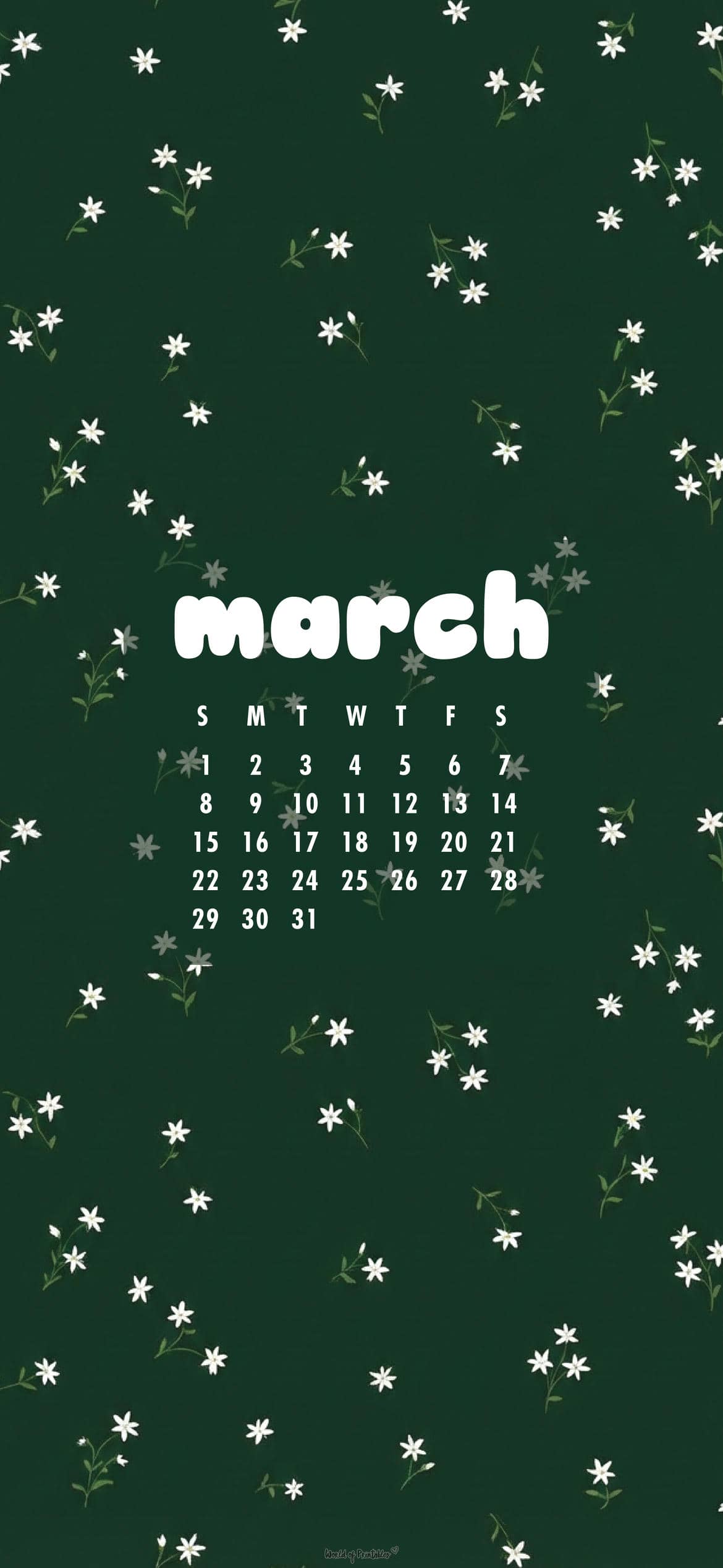 1170x2535 Free March 2026 Calendar Wallpaper For Phone And Desktop