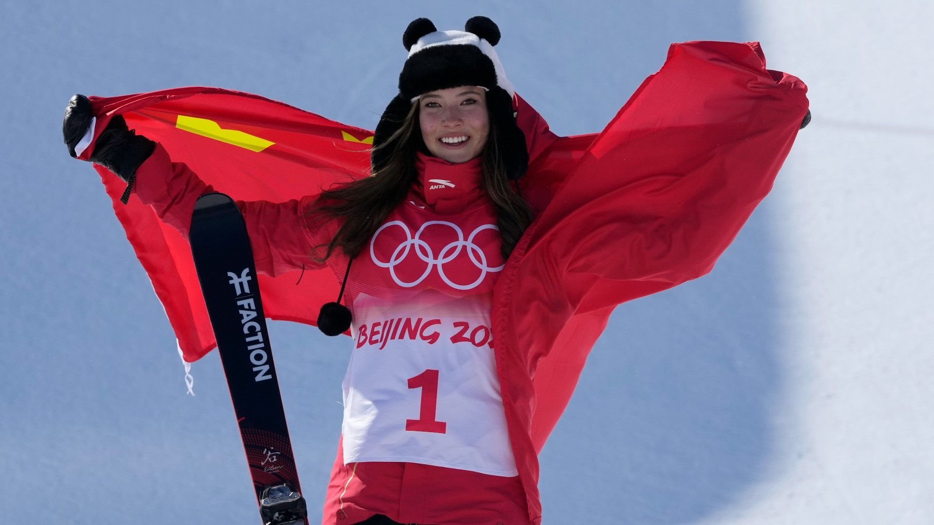 1920x1080 Freestyle skier Eileen Gu wins gold in women's halfpipe at Winter Olympics