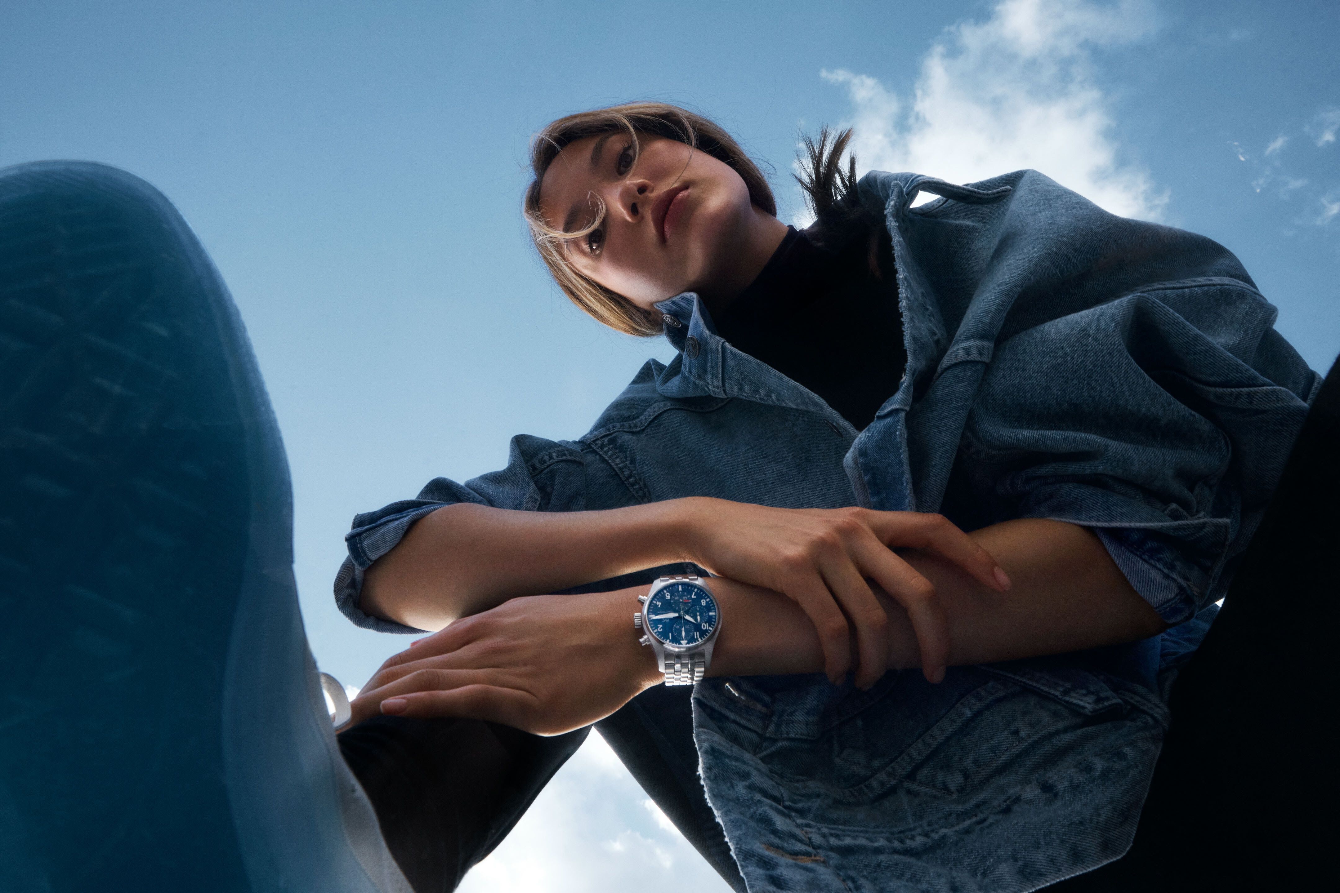 4320x2880 Wallpaper girl, watch, IWC, Advertising campaign, Eileen Gu, Pilots Watch Chronograph Top Gun, Eileen Gu for mobile and desktop, section стиль, resolution 4320x2880