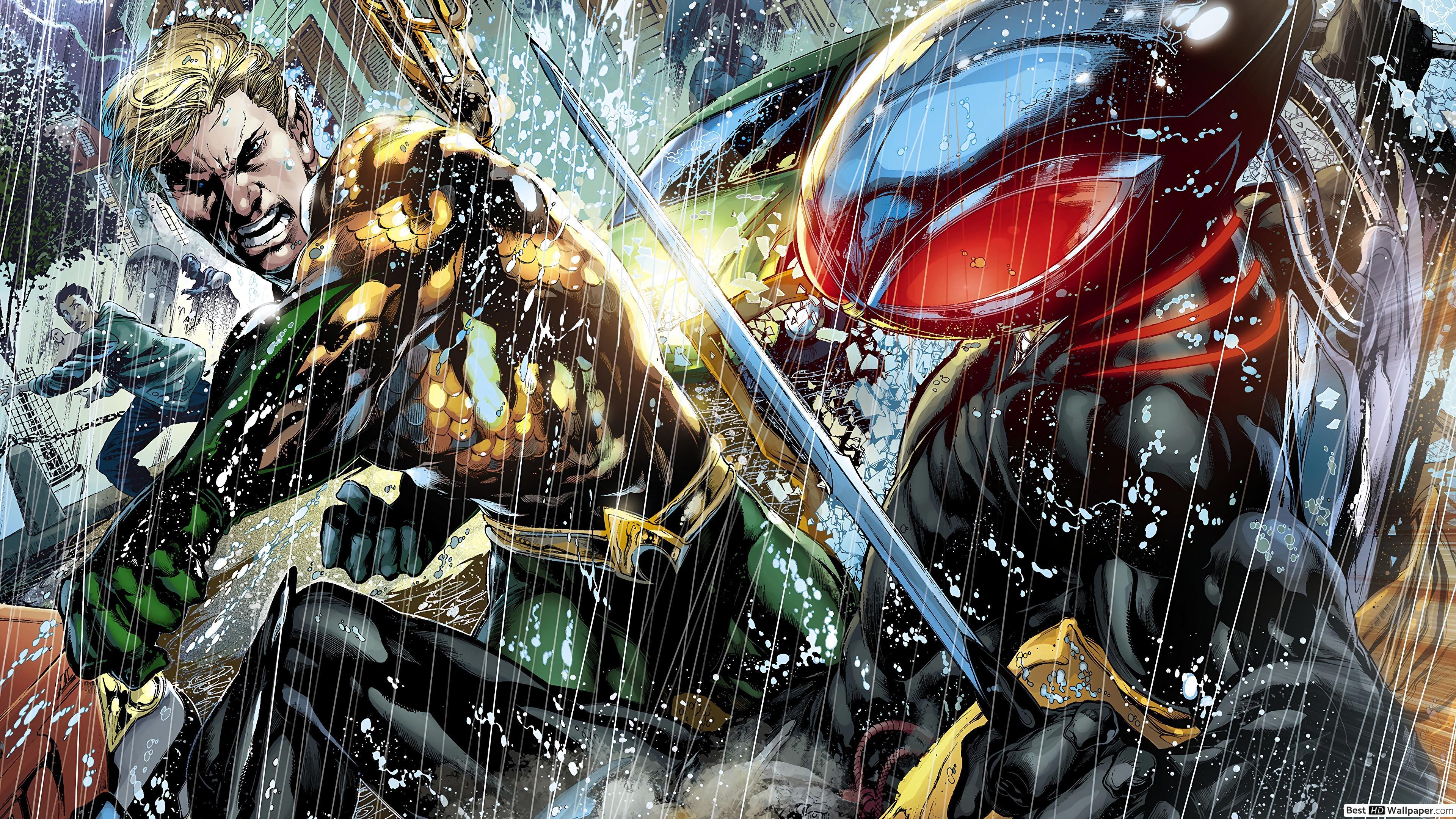 3840x2160 Aquaman Black Manta Fight HD wallpaper download
