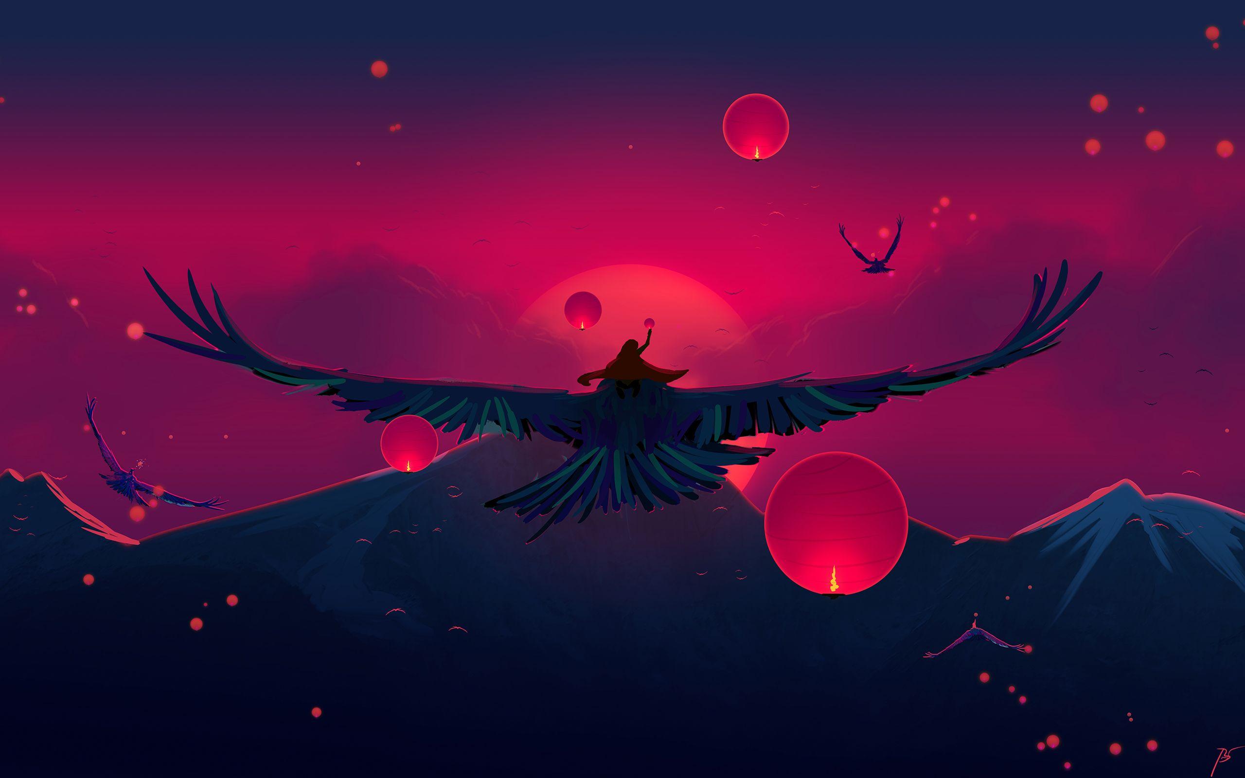 2560x1600 Aged Bird Flight Digital Art 1440x900 Resolution HD 4k