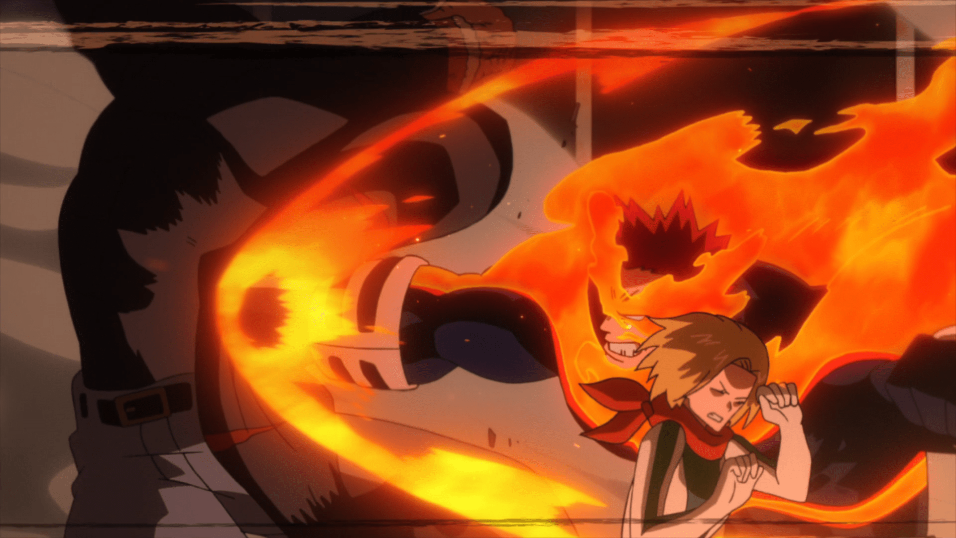 1920x1080 Enji Todoroki vs. Nomus. My Hero Academia