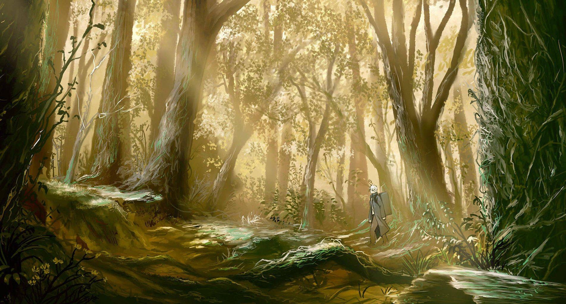1903x1023 Free download Anime Forest Scenery Wallpaper 1903x1023 ID56606
