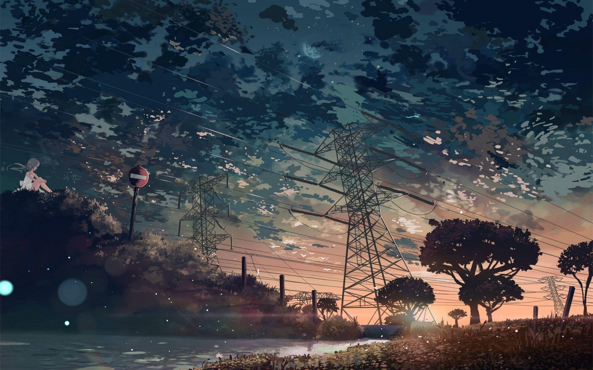 1920x1200 Hình nền phong cảnh Anime đen tối miễn phí cho điện thoại di động tại Cool Monodomo