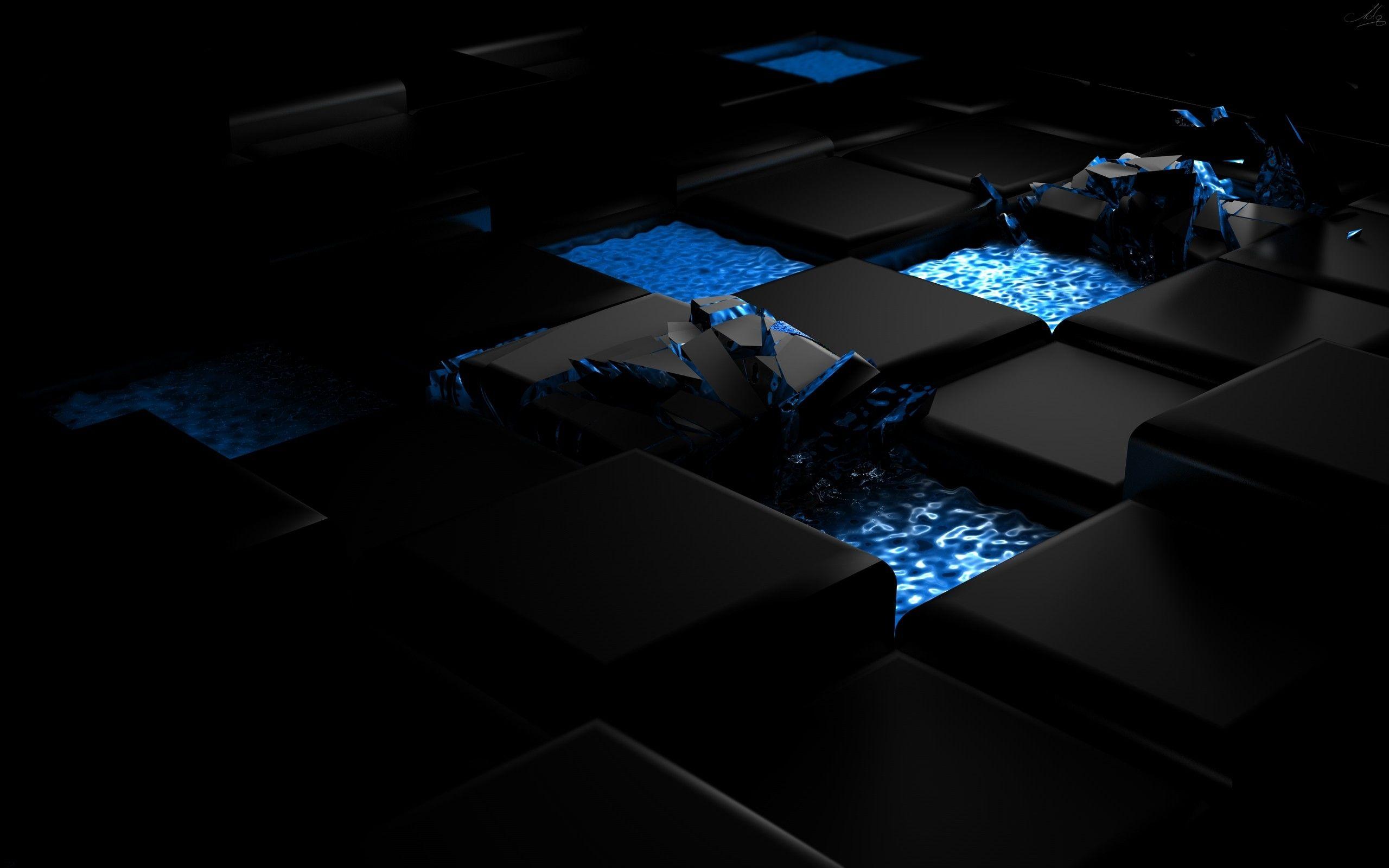 2560x1600 Nền máy tính trừu tượng 3D màu xanh lam