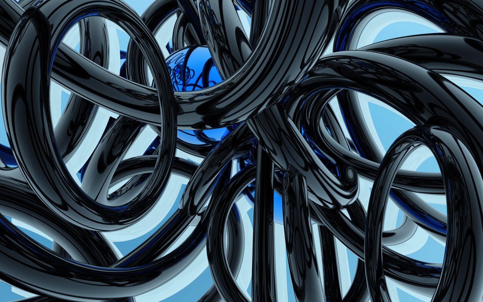 Hình nền đen và xanh 1680x1050 Hình nền trừu tượng 3D - Abstract