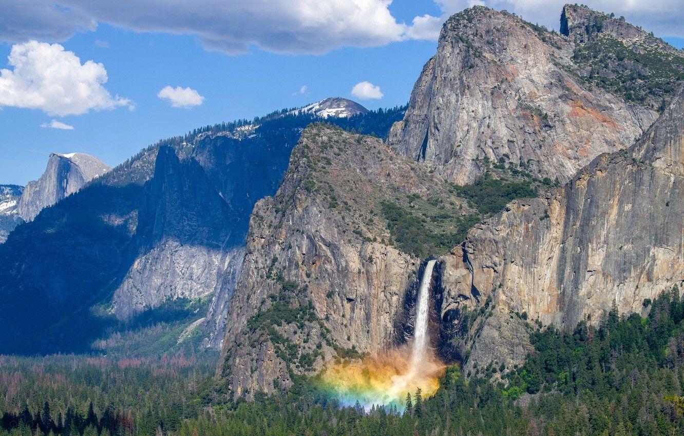 1332x850 Wallpaper the sky, mountains, nature, waterfall, beauty, Yosemite