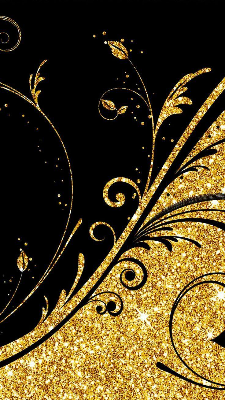 736x1308 Best Black Amp Gold Wallpaper Image On Black Gold