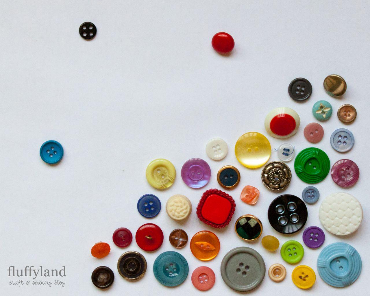 1280x1024 crafty desktop wallpaper: vintage buttons Craft