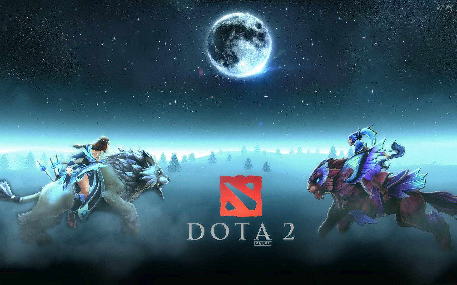 1920x1200 dota, Luna, Mirana, Warrior, Archer, Games, Fantasy, Poster