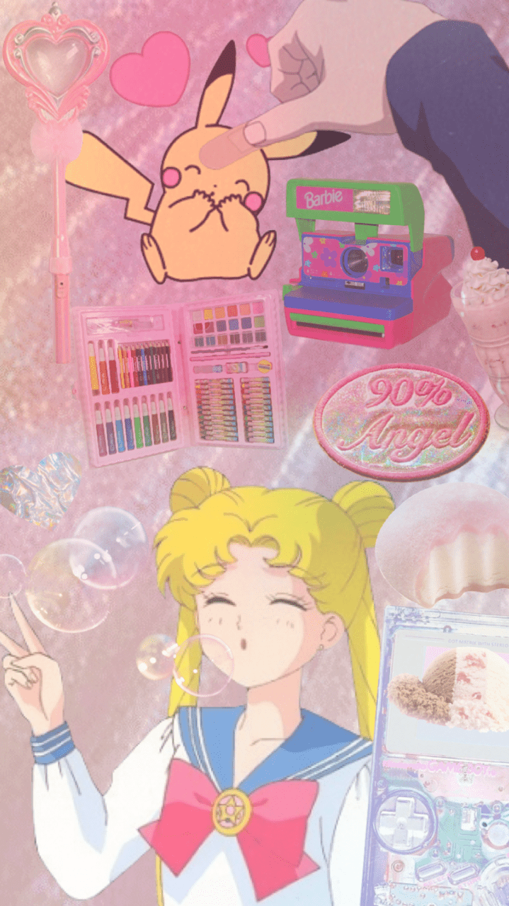 719x1280 Aesthetic Sailor Moon Wallpaper Pink