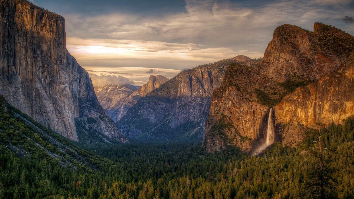 1244x700 Mountains landscapes nature valleys waterfalls National Park
