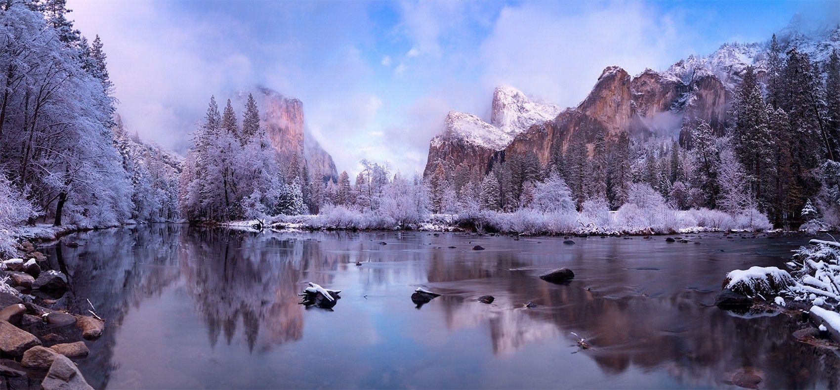 1700x789 #river, #photography, #California, #winter, #snow, #forest