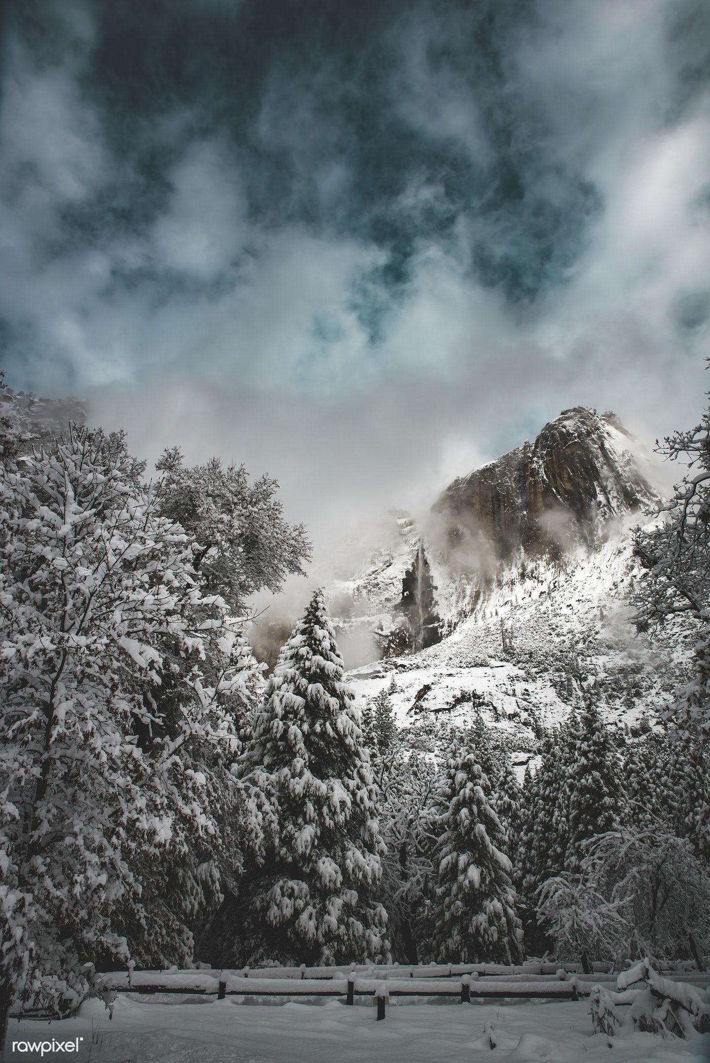 1400x2097 Winter at Yosemite National Park, United States. free image by rawpixel.com / casey. Landscape wallpaper, Landscape picture, 4k background