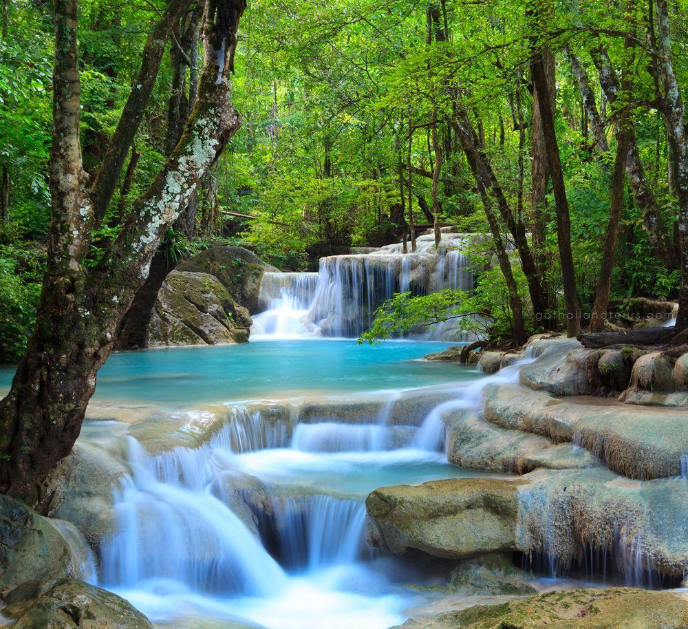 1000x914 Crystal clear water, Erawan Waterfall, Kanchanaburi