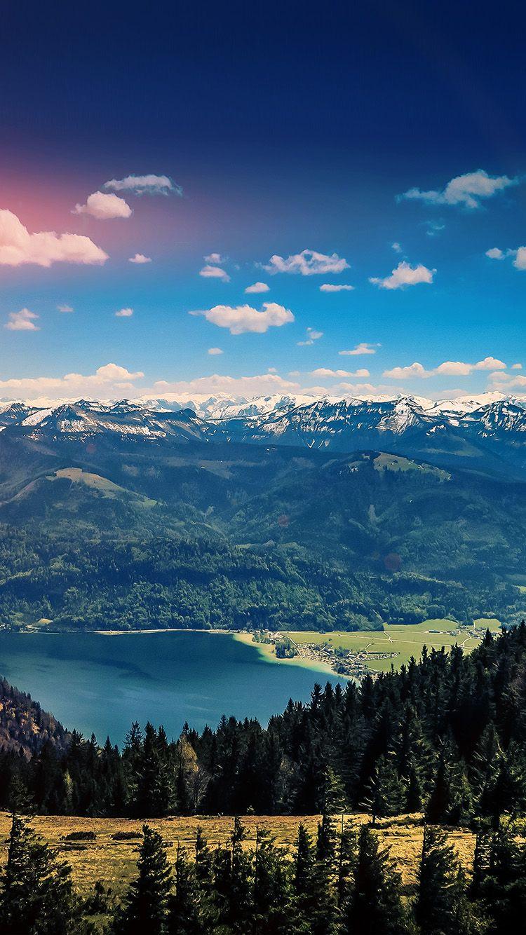 750x1334 Mountain Sky River Nature Scenery Summer Dark Wallpaper