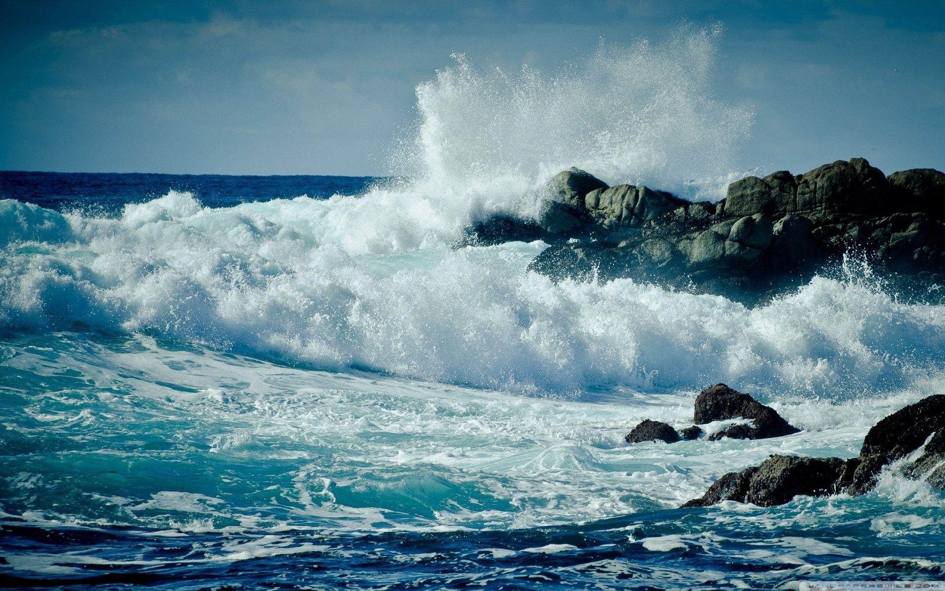 1920x1200 Scenic, crashing, background, waves, ocean, wallpaper