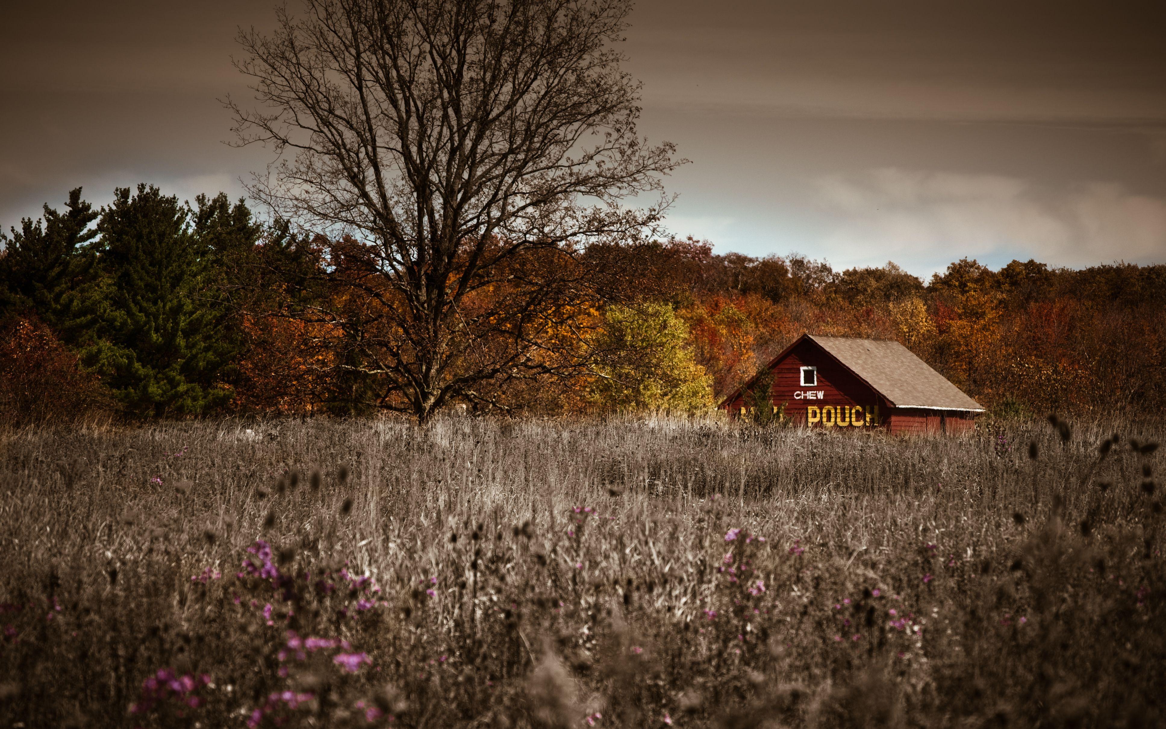 3872x2420 Autumn Barn 4k Ultra HD Wallpaper. Background Imagex2420