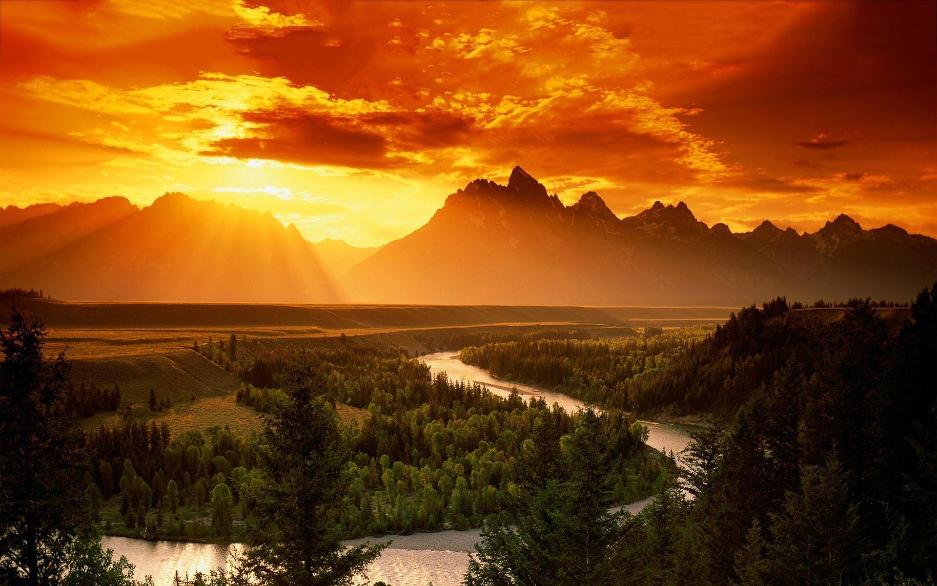 1920x1200 Landscape sunset scenery wallpaperx1200