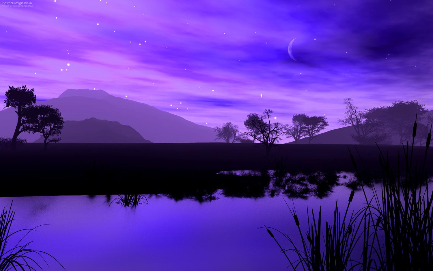 Anime city photo with blue and purple colors 4K wallpaper download