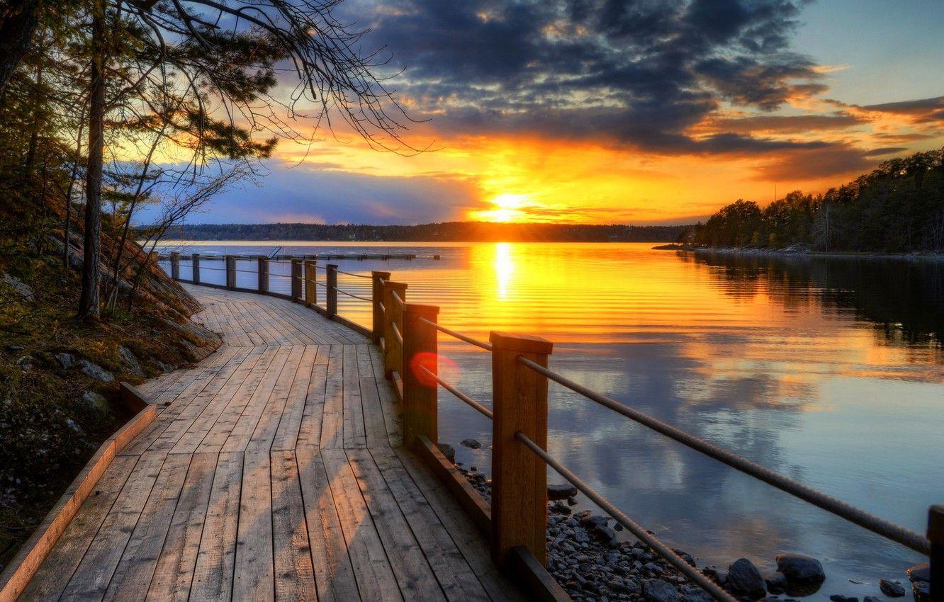 1332x850 Wallpaper sea, the sky, the sun, landscape, sunset, nature