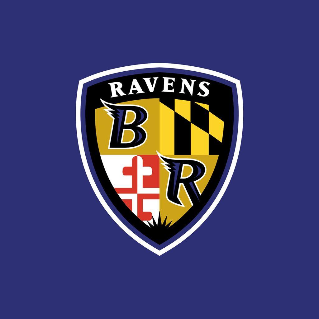 1024x1024 iPad Wallpaper with the Baltimore Ravens Team Logo