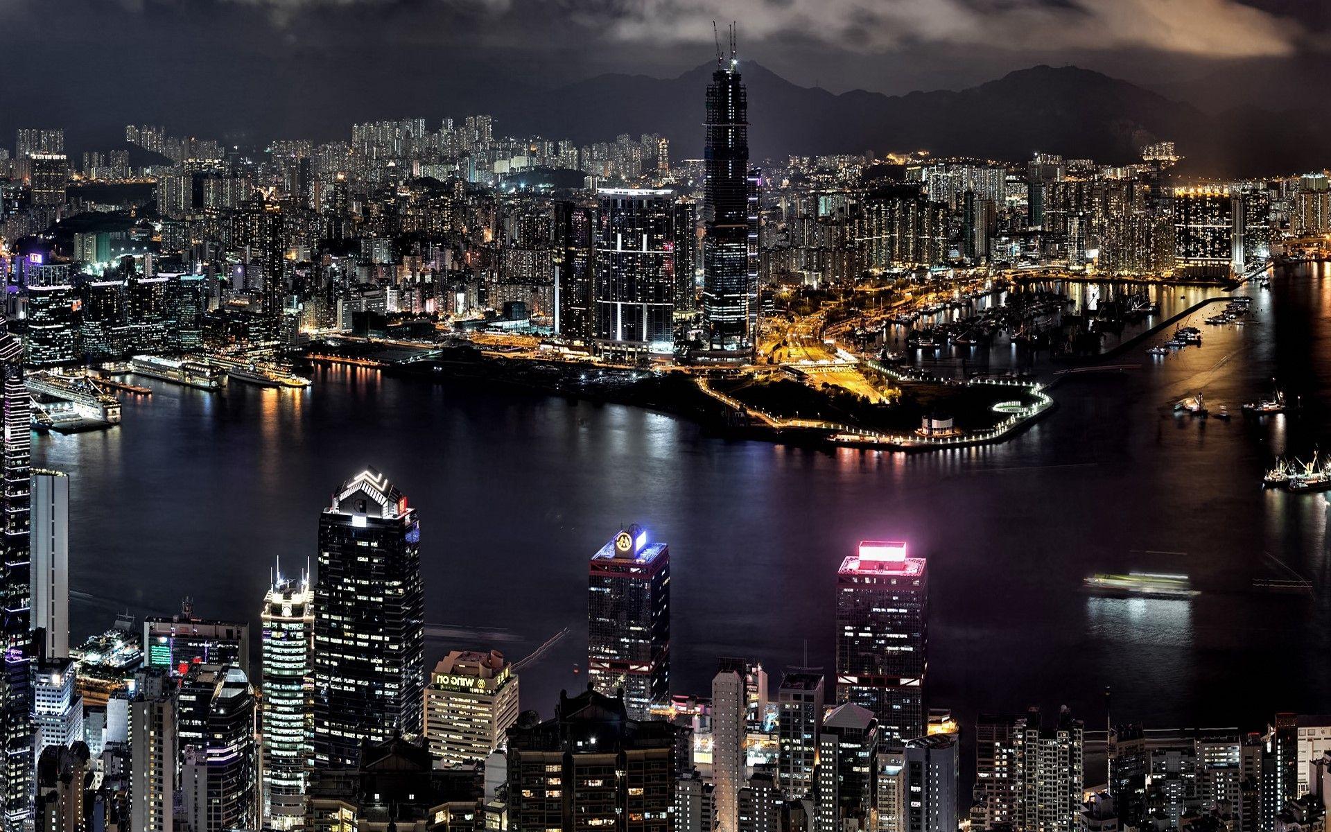1920x1200 Sydney City Night Light Wallpaper
