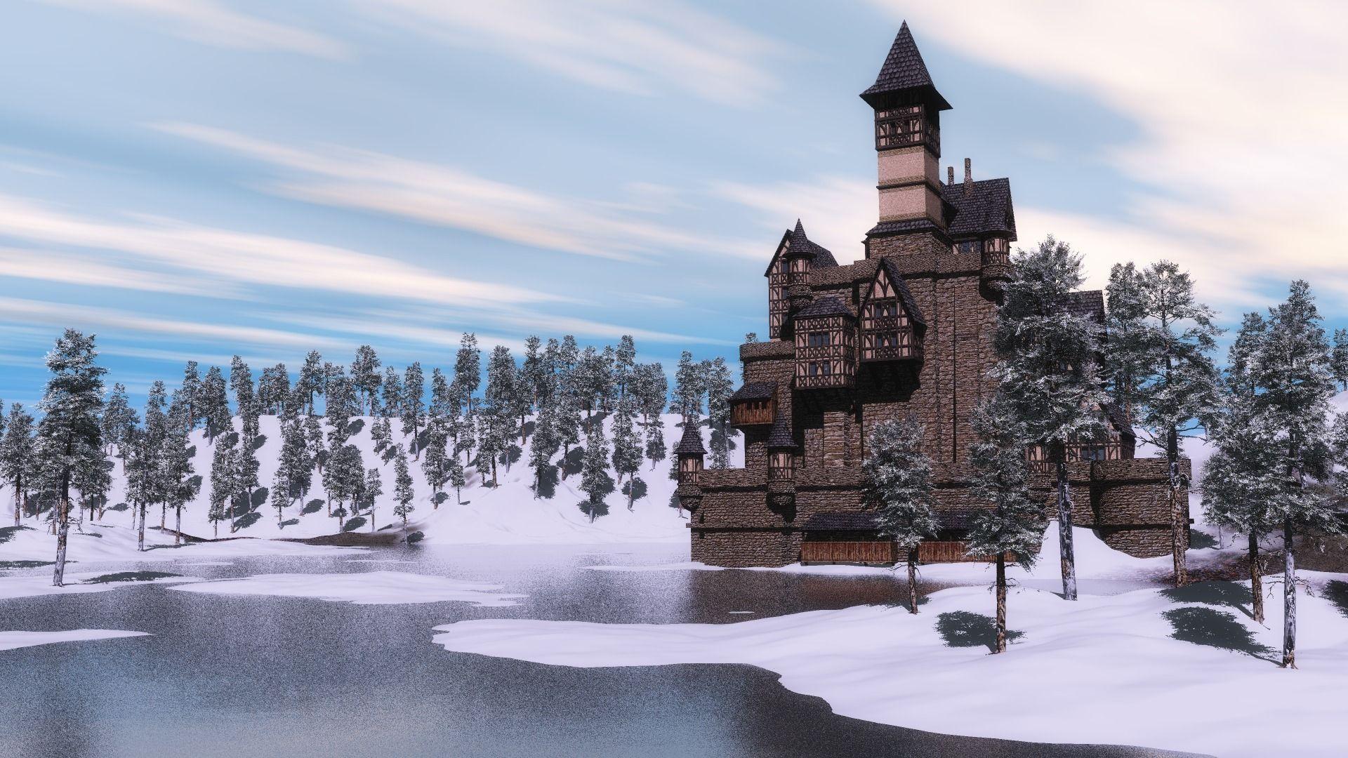 1920x1080 Winter Castle Wallpaper