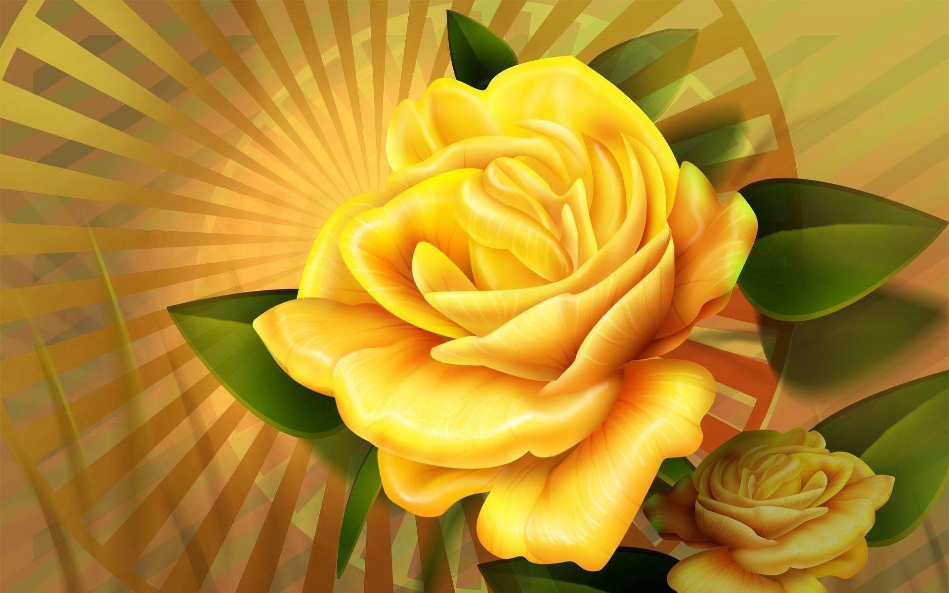 1920x1200 Yellow Rose Flower Wallpaper