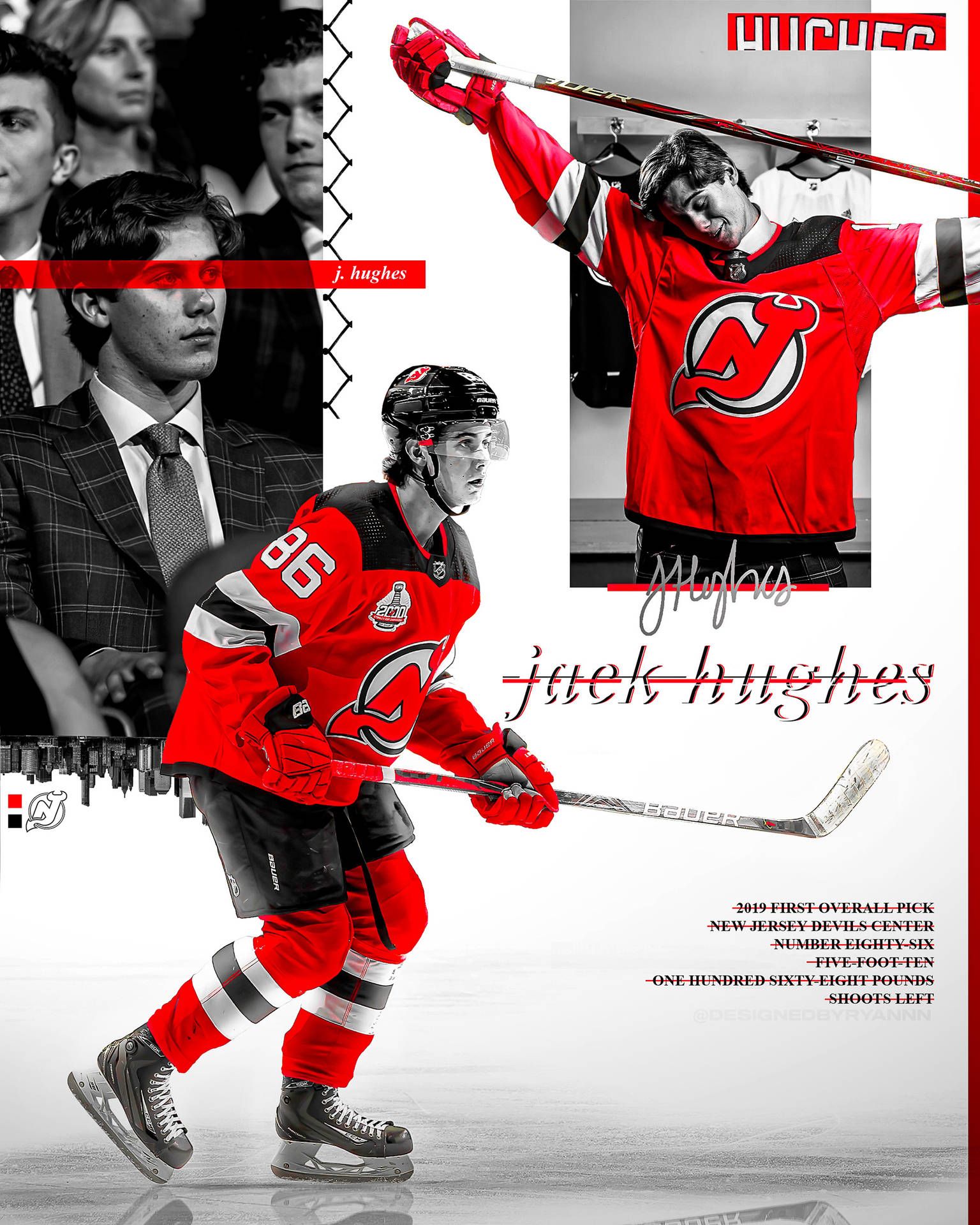 1536x1920 Download Jack Hughes Ice Hockey Player Wallpaper