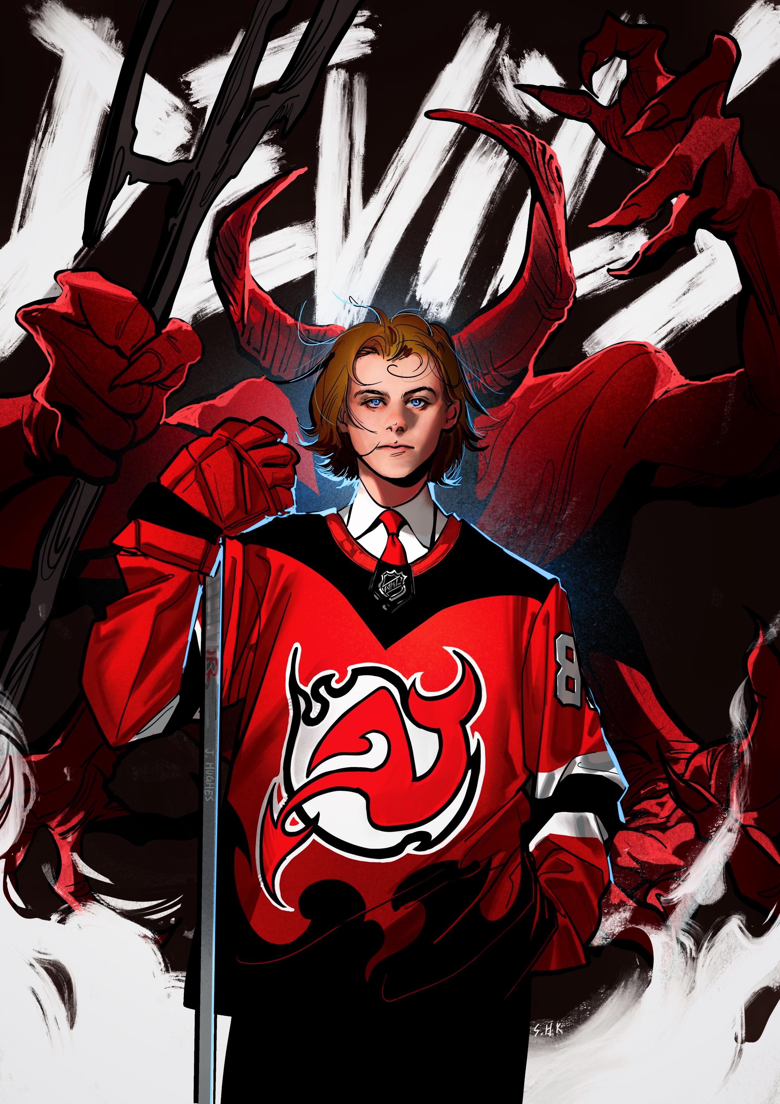 2500x3537 Sick Drawing Of Jack Hughes (via R Hockey)