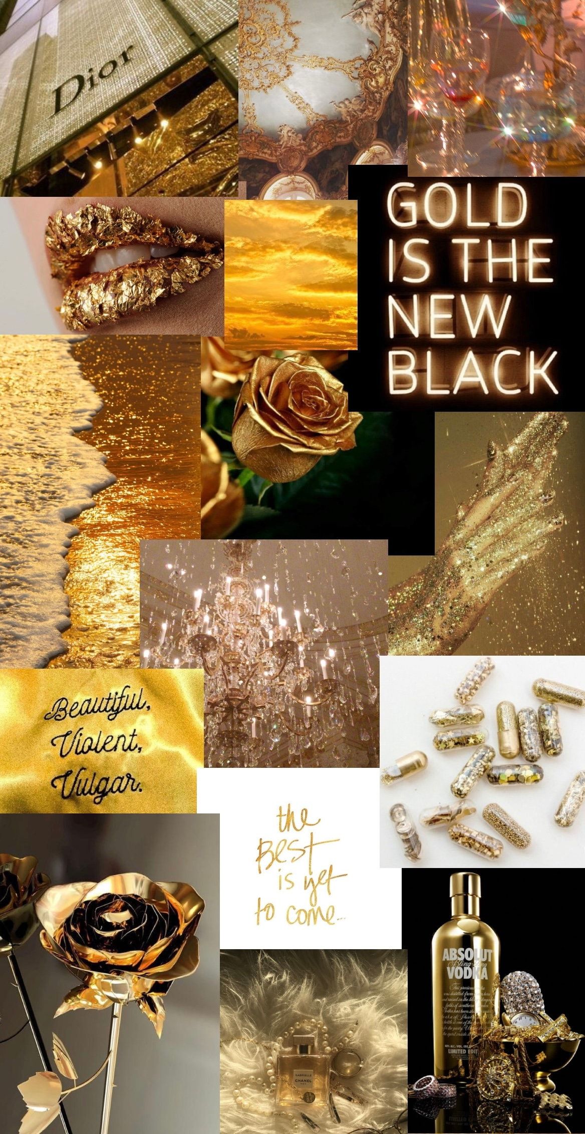 1168x2264 Gold Aesthetic Wallpaper