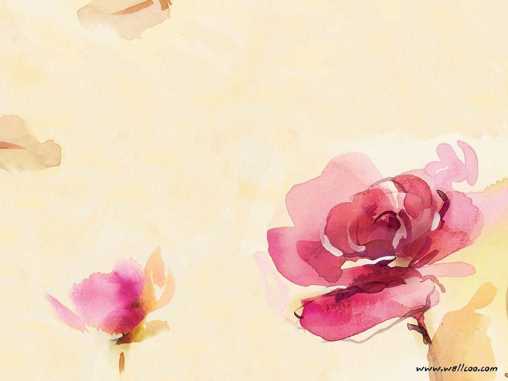 1024x768 Watercolor Flower Painting Wallpaperart Deco Wallpaper.