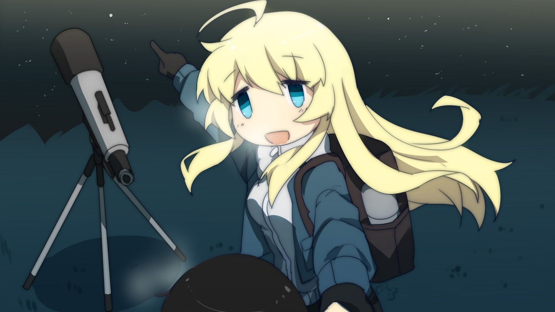 1920x1080 bison cangshu, anime, Shoujo Shuumatsu Ryokou, Chito (Shoujo Shuumatsu Ryokou), Yuuri (Shoujo Shuumatsu Ryokou), telescopex1080 Wallpaper