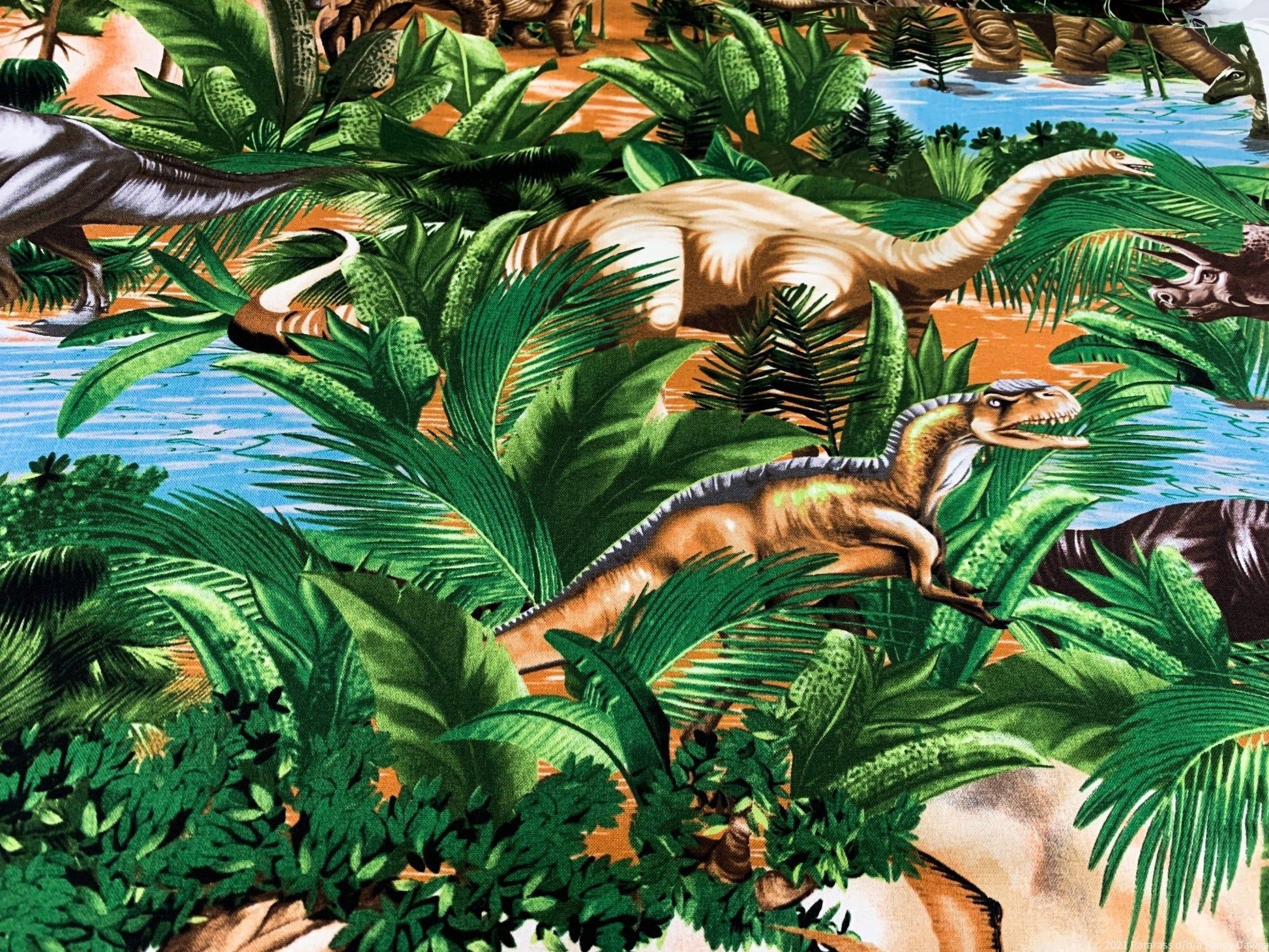 1946x1460 Jungle dinosaur fabric C1545 brontosaurus dino Fabric