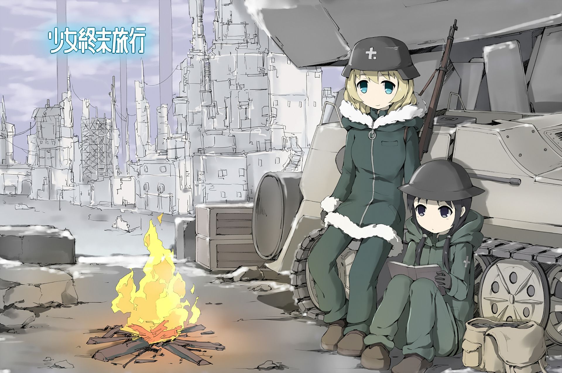 1920x1275 Phone wallpaper: Girls' Last Tour, Anime, Chito (Girls' Last Tour), Military Uniform, Tank, Yuuri (Girls' Last Tour) 882727