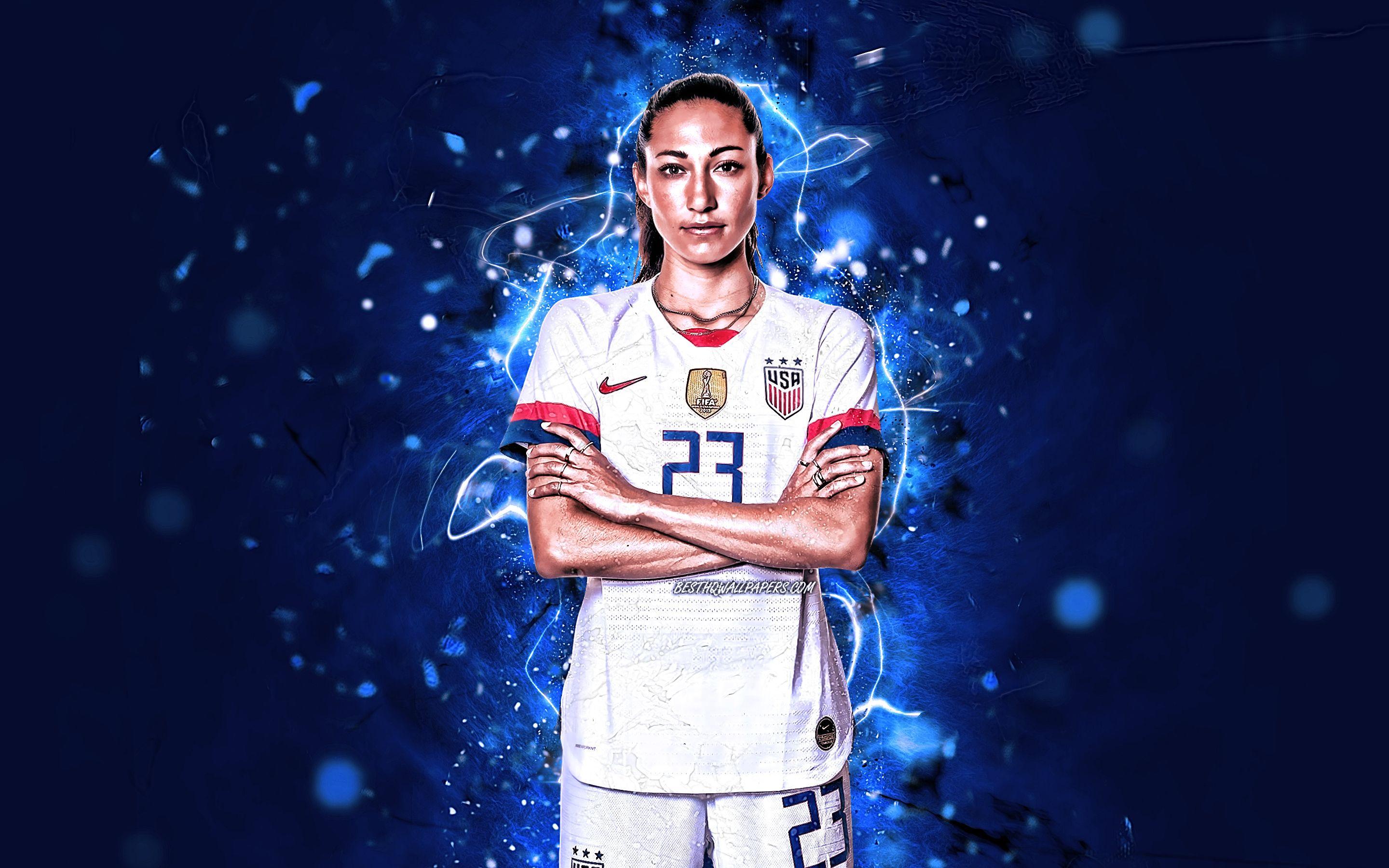 2880x1800 Download wallpaper Christen Press, white uniform, USA National