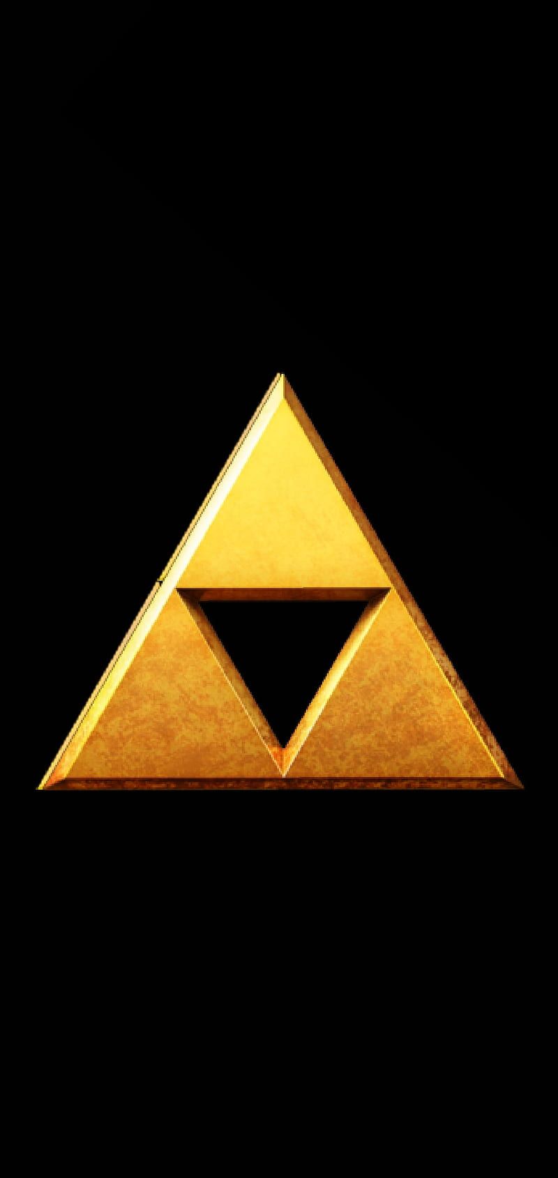 800x1689 Zelda Triforce gold, legend, symbol, the legend of zelda, tloz, HD phone wallpaper