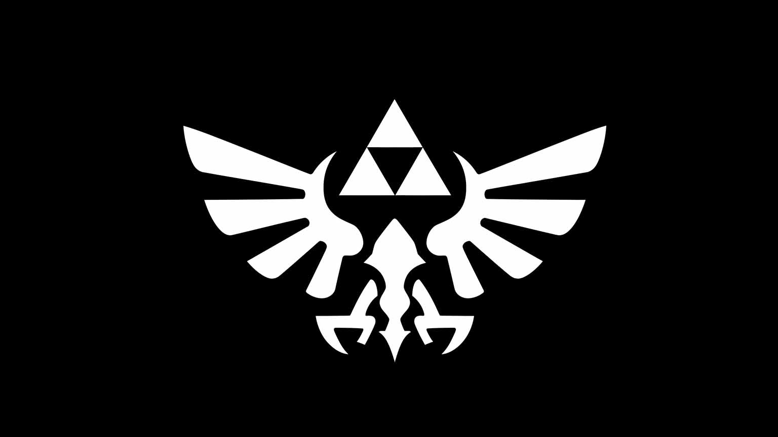 1536x864 The Legend of Zelda Logo on a Black Desktop Wallpaper 4K