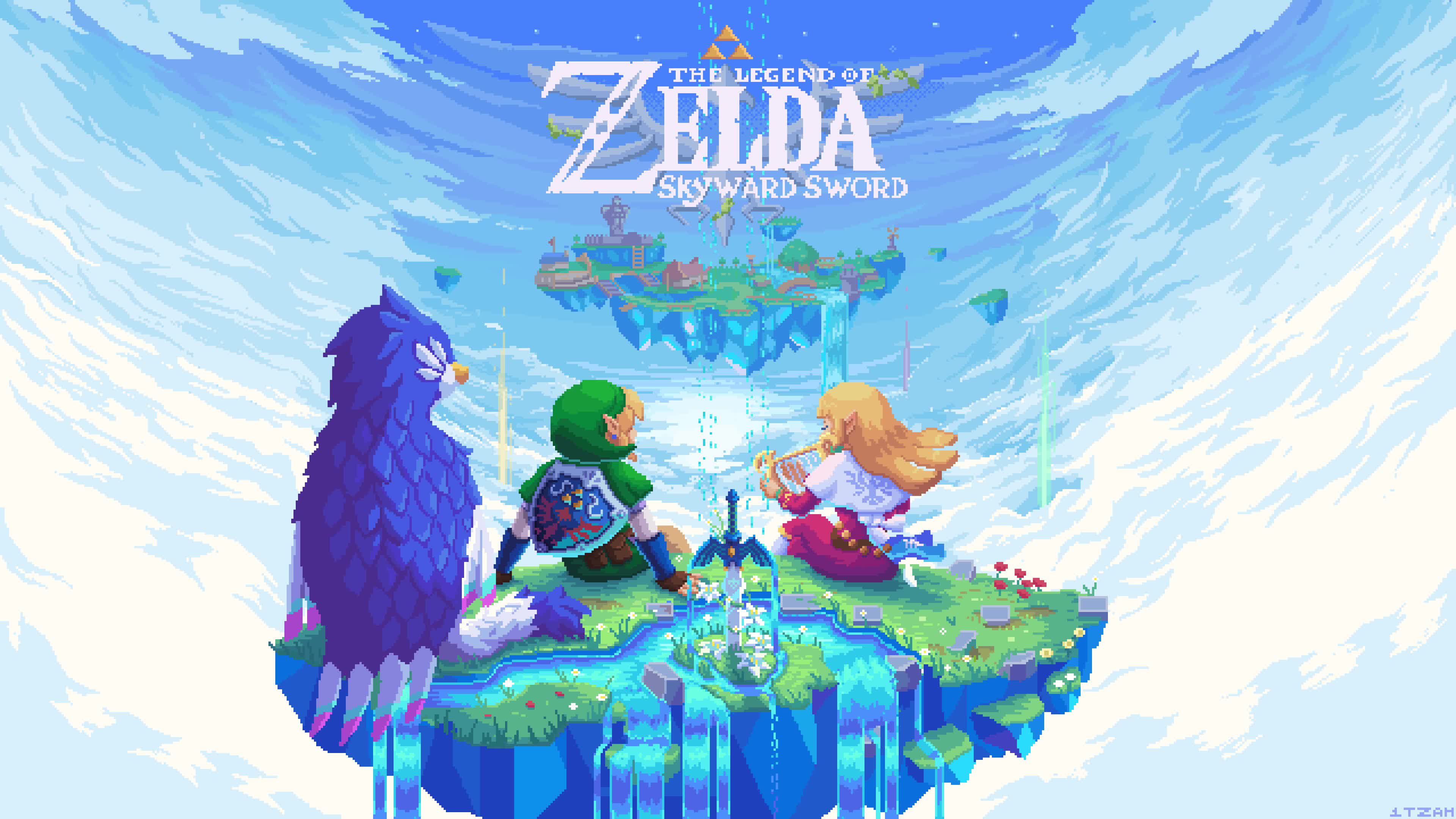 3840x2160 4K Logo Zelda Skyward by ITZAH PixelArt Live Wallpaper
