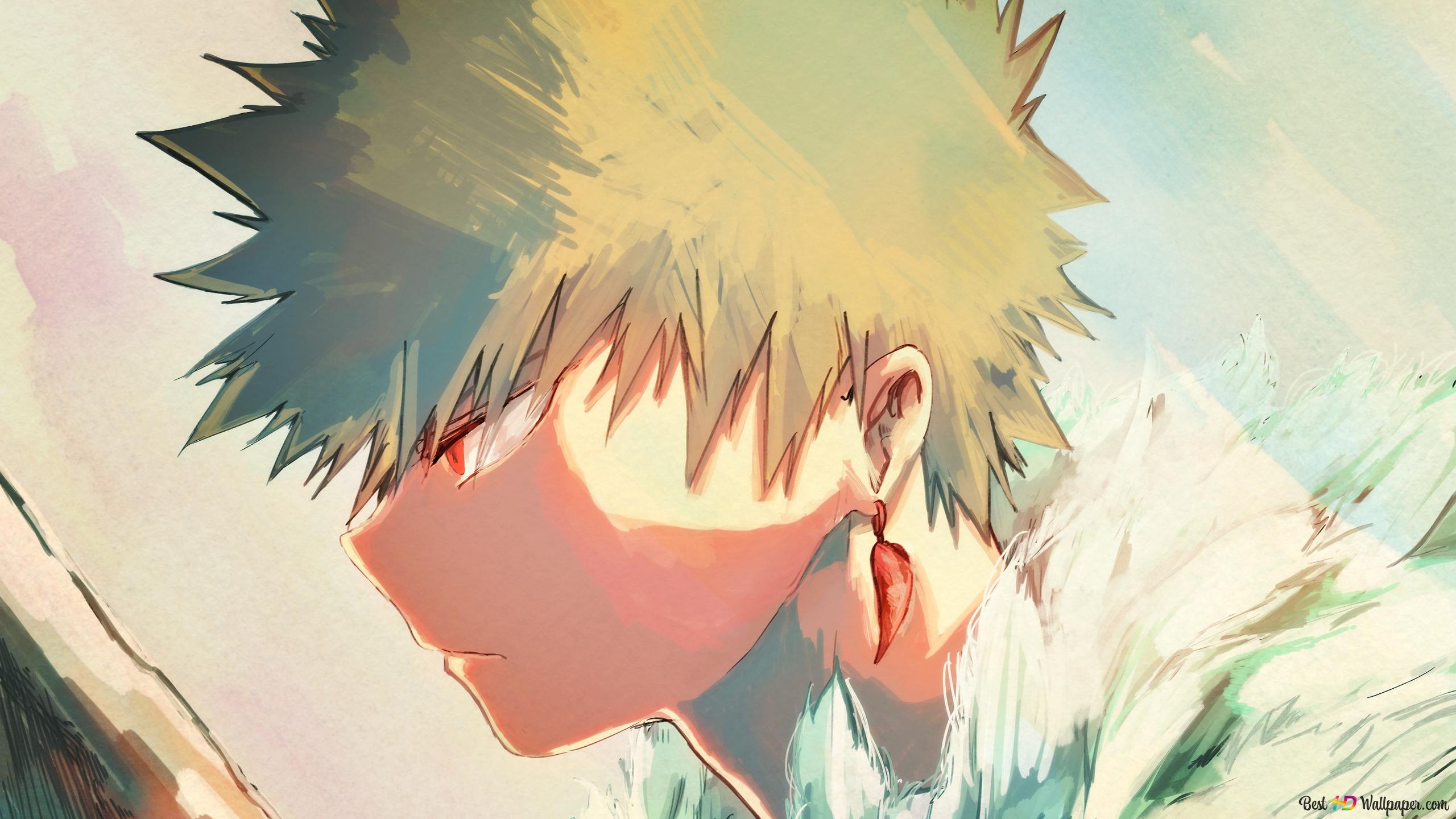 2560x1440 My Hero Academia Bakugo Colored Sketch 2K wallpaper download